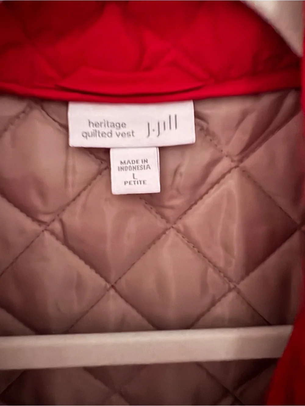 Heritage Red Quilted Sleeveless Vest#0353